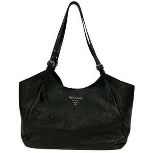 Prada Tote Bag Leather Vittelo Daino Black